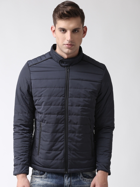 

Fort Collins Men Navy Blue Solid Padded Jacket