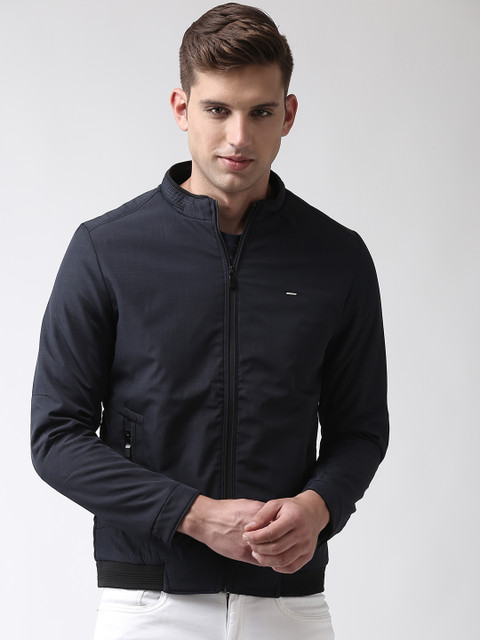 

Fort Collins Men Navy Blue Solid Tailored Jacket