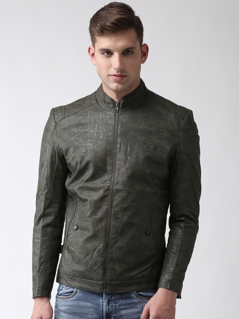

Fort Collins Men Olive Green Solid Tailored Jacket