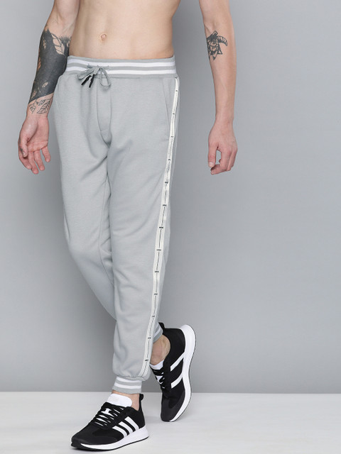 

HRX by Hrithik Roshan Men Grey Solid Lifestyle Mid-Rise Joggers