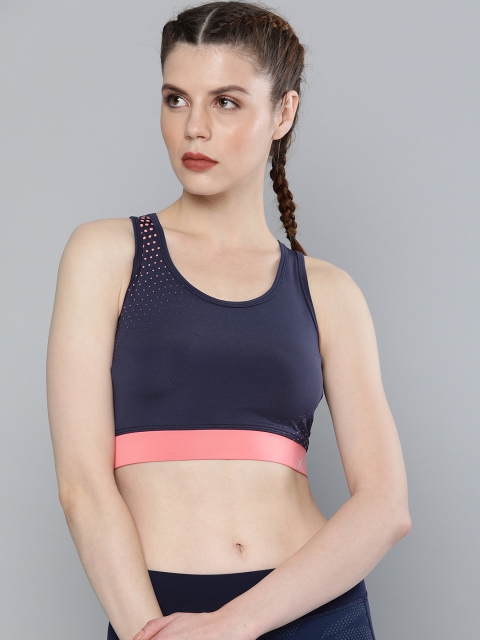 

HRX by Hrithik Roshan Navy Blue Rapid dry Medium Support Running Sports Bra AW19-WKR-1102