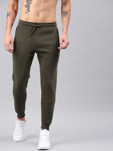 

HRX by Hrithik Roshan Men Olive Green Solid Slim Fit Active Joggers