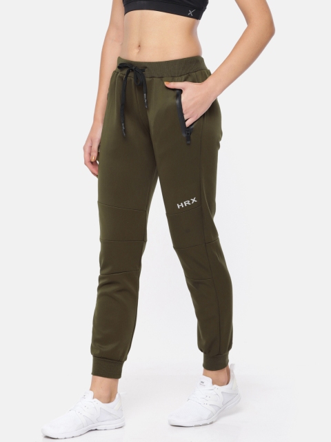 

HRX by Hrithik Roshan Women Olive Green Slim Fit Rapid Dry Active Training Joggers