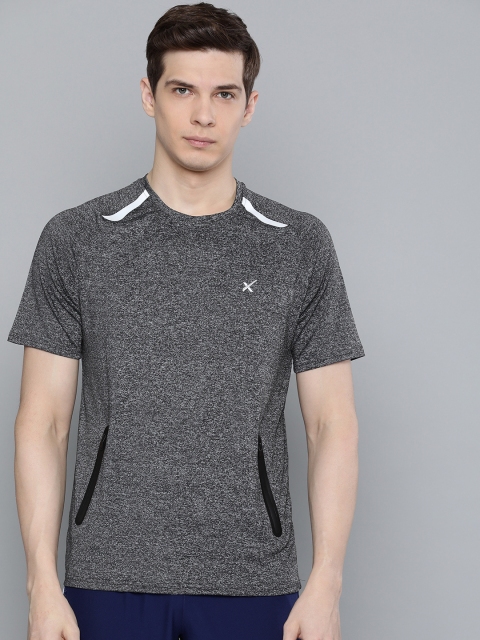 

HRX by Hrithik Roshan Men Grey Melange Solid Round Neck T-shirt