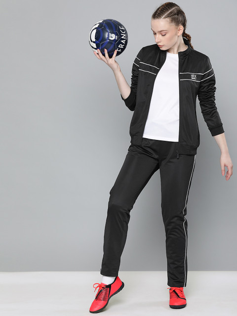 

Sweet Dreams Women Black Solid Football Tracksuits