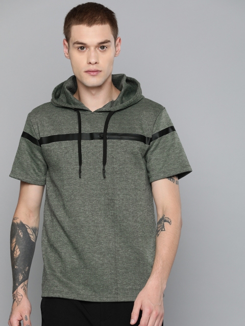 

HRX by Hrithik Roshan Men Sea Green Solid Hood Training T-shirt