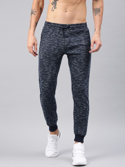 

HRX by Hrithik Roshan Men Navy Blue & White Self Design Slim Fit Lifestyle Joggers