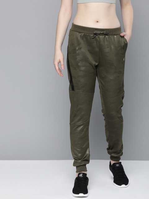

HRX by Hrithik Roshan Women Slim Fit Olive Green Printed Running Joggers