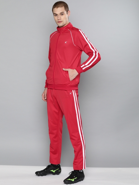 

HRX by Hrithik Roshan Men Red & White Solid Lifestyle Tracksuit