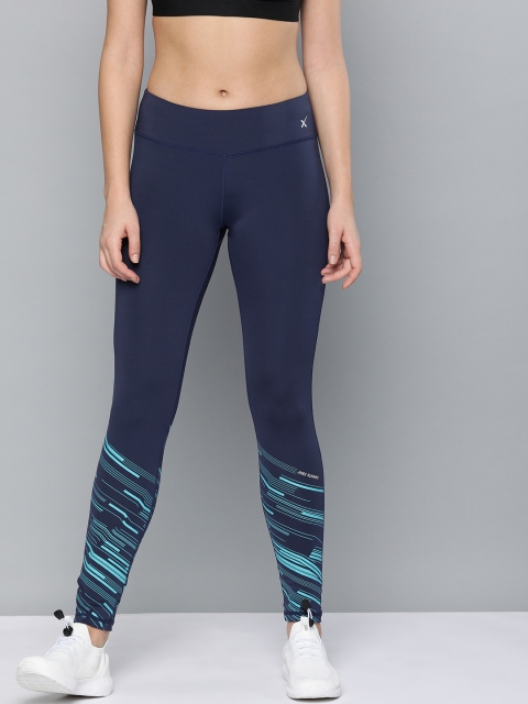 

HRX by Hrithik Roshan Women Navy Blue Solid Regular Fit Rapid Dry Running Tights