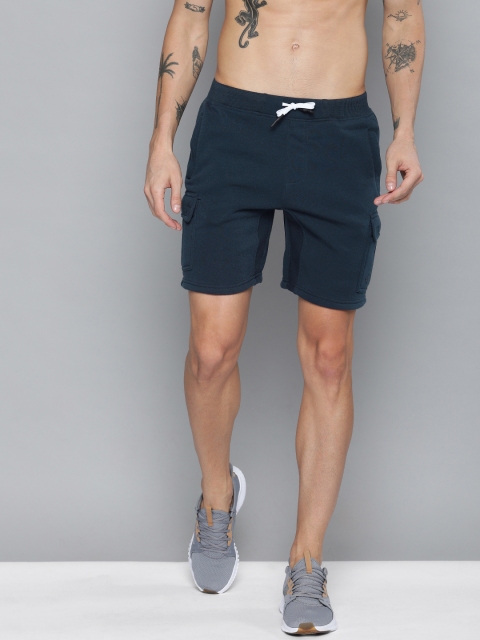 

HRX by Hrithik Roshan Men Navy Blue Solid Regular Fit Sports Shorts