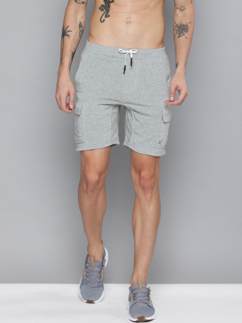 

HRX by Hrithik Roshan Men Grey Melange Solid Regular Fit Sports Shorts