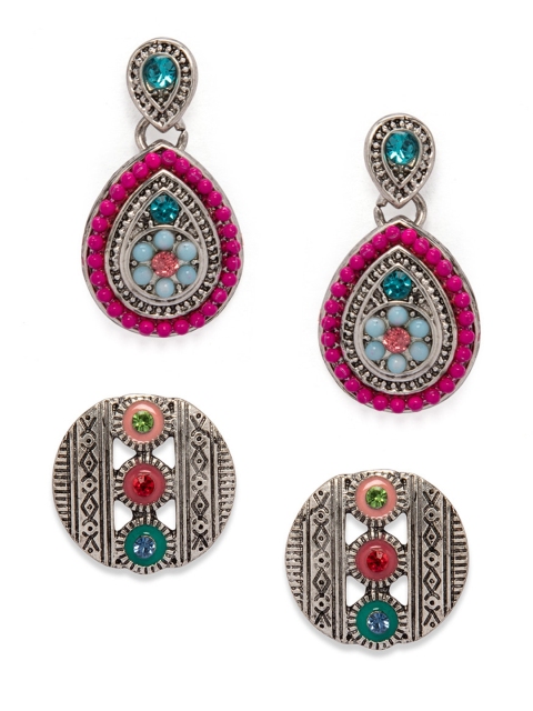 

Rubans Set of 2 Silver-Plated Handcrafted Earrings