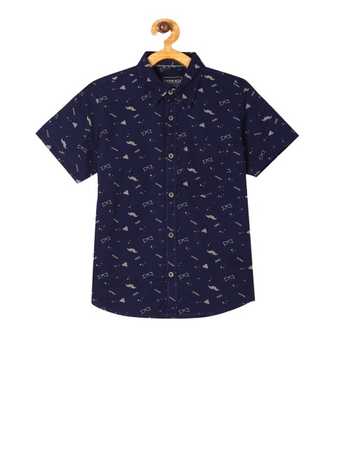 

Cherokee Boys Blue Regular Fit Printed Casual Shirt