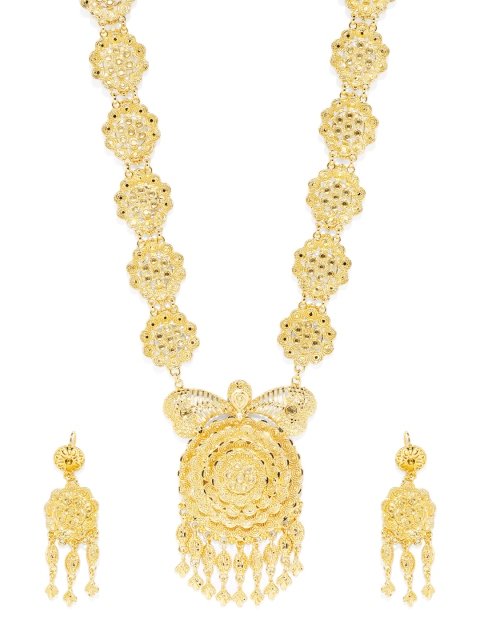 

Peora One Gram Gold-Plated Floral Stylish Long Traditional Necklace Jewellery Set