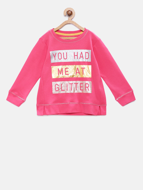 

TAMBOURINE Girls Pink Printed Sweatshirt