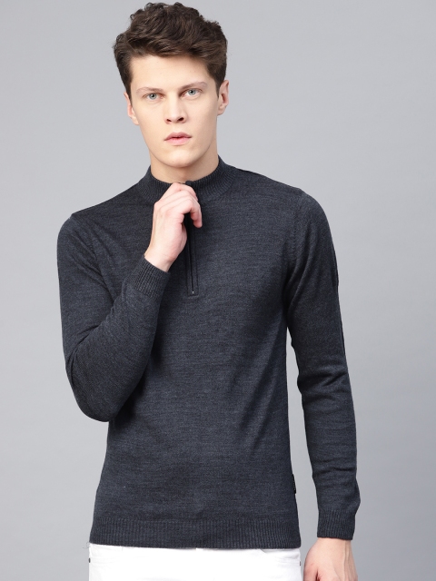 

Van Heusen Sport Men Navy Blue Solid Sweater