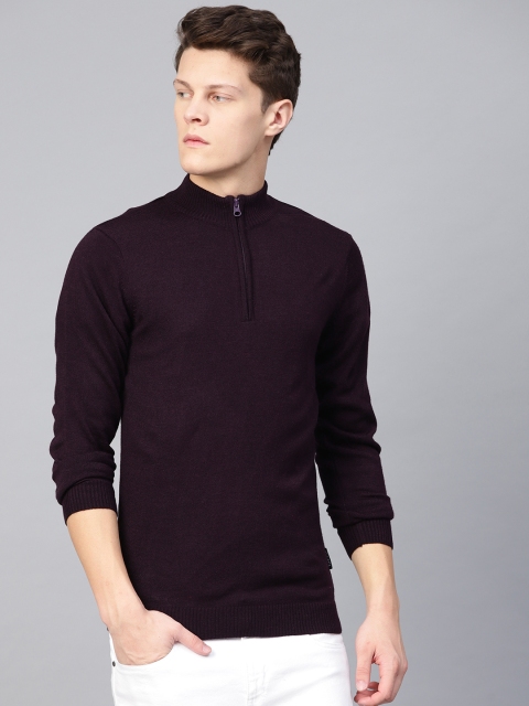 

Van Heusen Sport Men Aubergine Solid Sweater, Purple