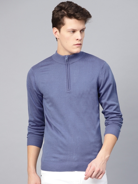 

Van Heusen Sport Men Blue Solid Sweater