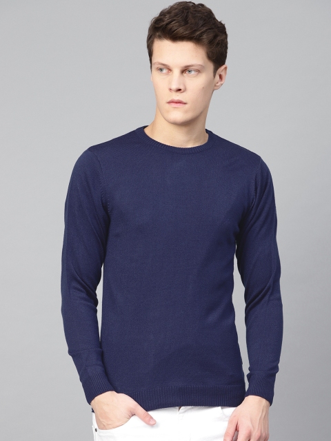 

Van Heusen Sport Men Navy Blue Solid Sweater