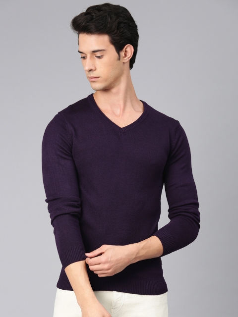 

Van Heusen Sport Violet Men Aubergine Solid Sweater