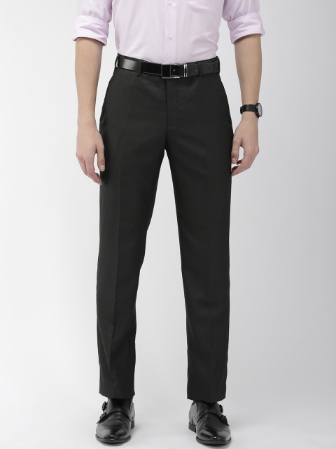 

Park Avenue Men Black Smart Fit Self-Design Formal Trousers