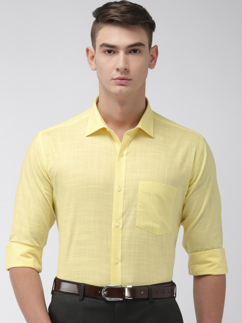 

Park Avenue Men Yellow Slim Fit Solid Formal Shirt