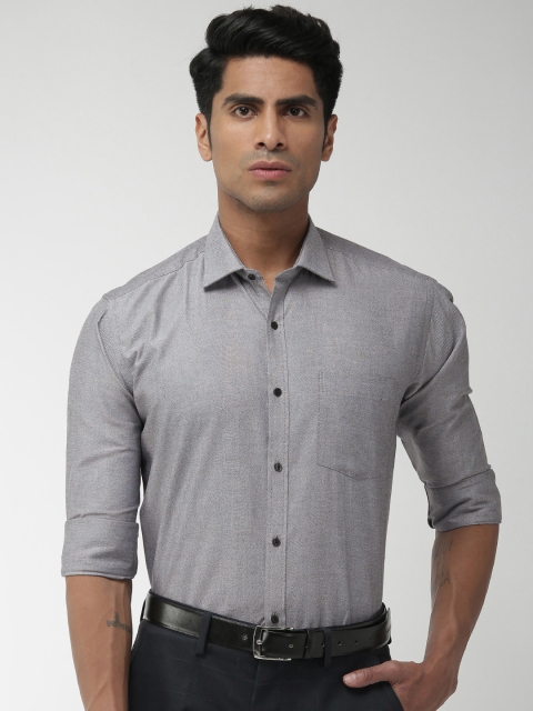 

Park Avenue Men Grey & Black Slim Fit Solid Formal Shirt