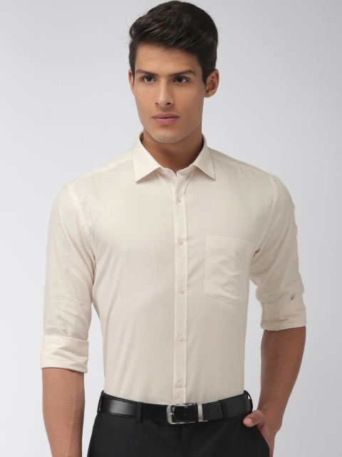 

Park Avenue Men Cream-Coloured Slim Fit Solid Formal Shirt