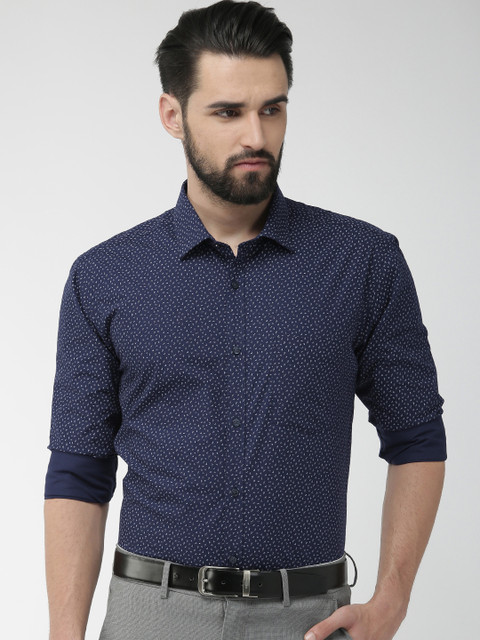 

Park Avenue Men Navy Blue Slim Fit Printed Formal Shirt