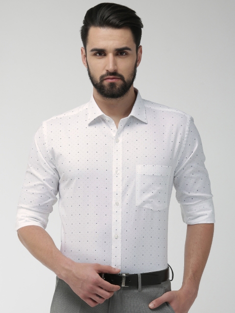 

Park Avenue Men White Slim Fit Printed Formal Shirt
