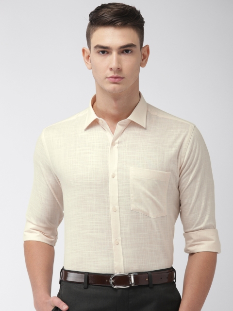 

Park Avenue Men Cream-Coloured Slim Fit Solid Formal Shirt