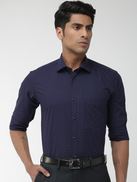 

Park Avenue Men Navy Blue & White Slim Fit Printed Formal Shirt