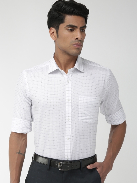 

Park Avenue Men Blue & White Slim Fit Checked Formal Shirt
