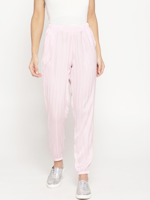 

Magzayra Women Pink Regular Fit Striped Joggers