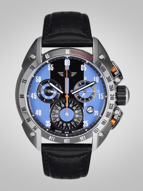

MINI Men Blue & Black Swiss Movement Chronograph Watch 360504