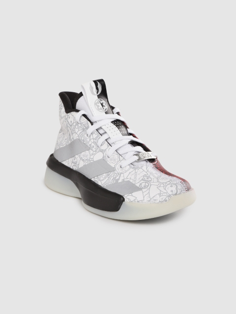 

ADIDAS Kids White & Black Printed Pro Next 2019 Star Wars Mid -Top Basketball Shoes