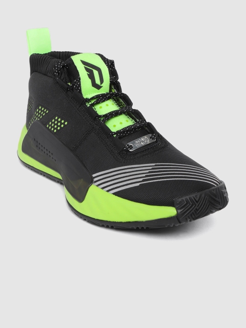 

ADIDAS Men Black & Silver-Toned Striped Dame 5 Star Wars Basketball Shoes