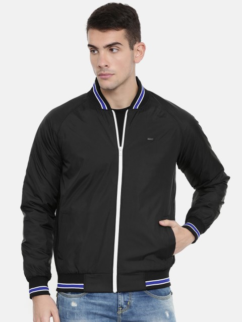 

Parx Men Black Solid Bomber Jacket