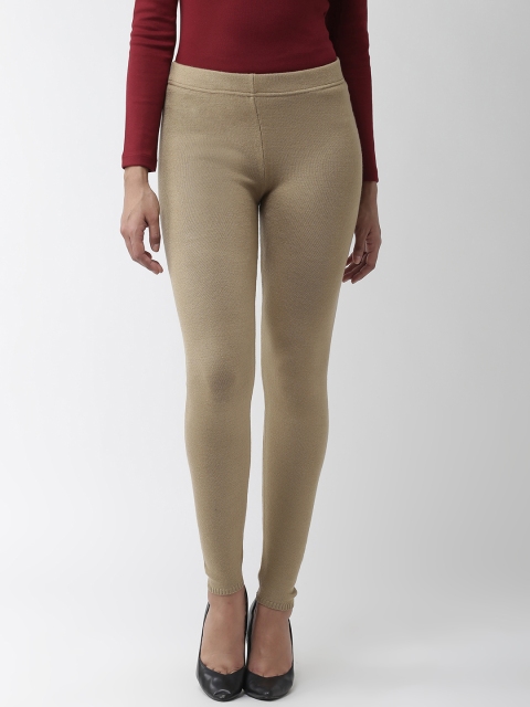 

Madame Women Beige Solid Ankle-Length Winter Leggings