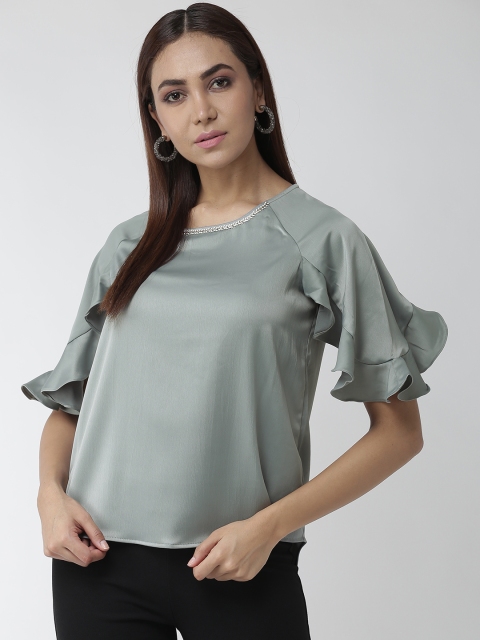 

Madame Women Green Solid Top With Satin Finish
