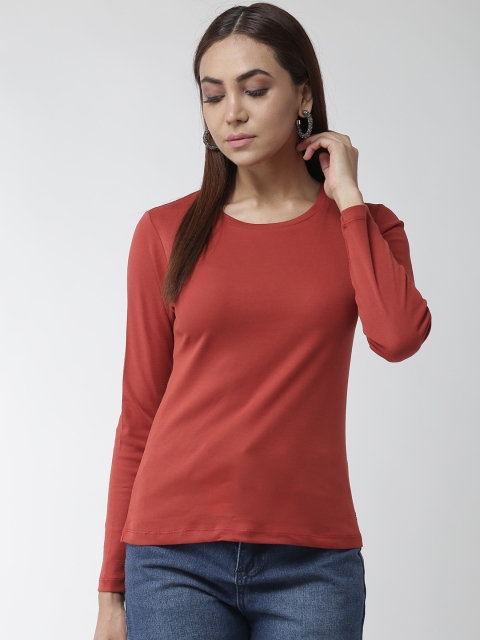 

Madame Women Rust Orange Solid Top