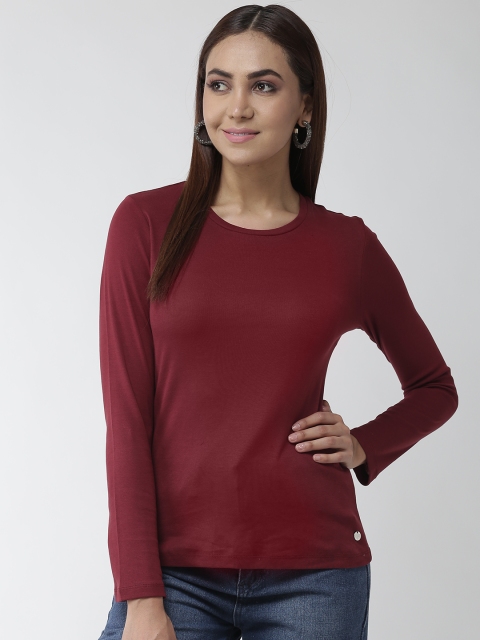 

Madame Women Burgundy Solid Top