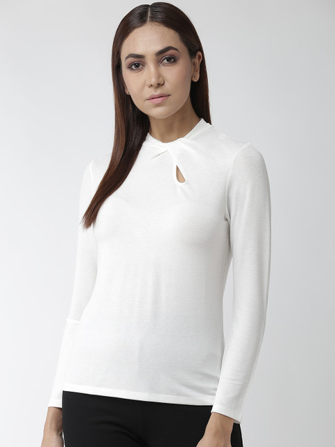 

Madame Women Off-White Solid Top