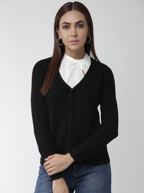 

Madame Women Black Solid Cardigan