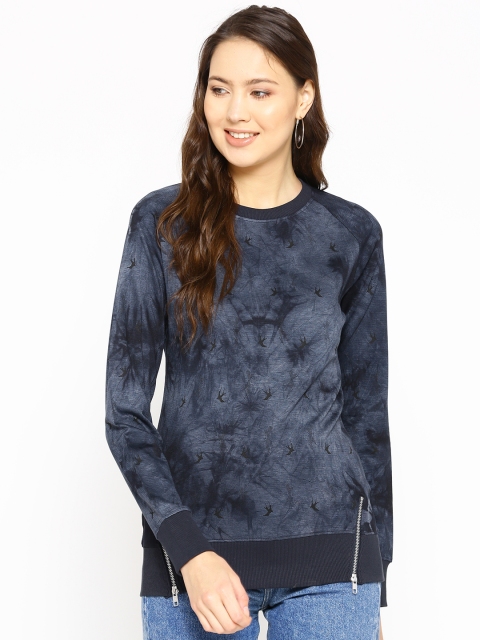 

Trufit Women Navy Blue & Black Self Design Sweatshirt