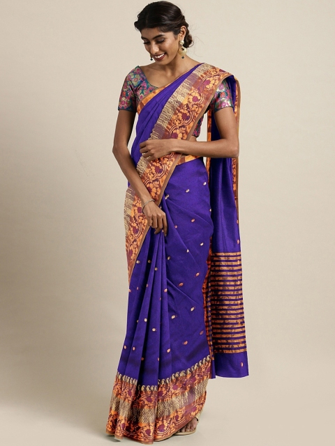 

Pavechas Purple Poly Silk Woven Design Banarasi Saree