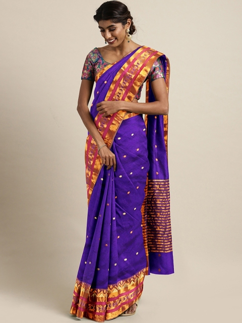 

Pavechas Purple Printed Banarasi Saree