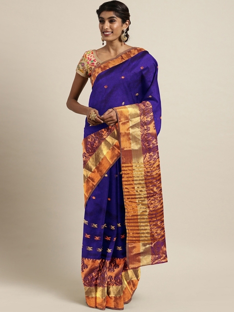 

Pavechas Purple Poly Silk Woven Design Banarasi Saree