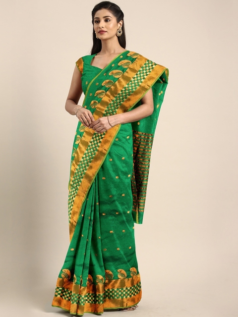 

Pavechas Green Poly Silk Woven Design Banarasi Saree